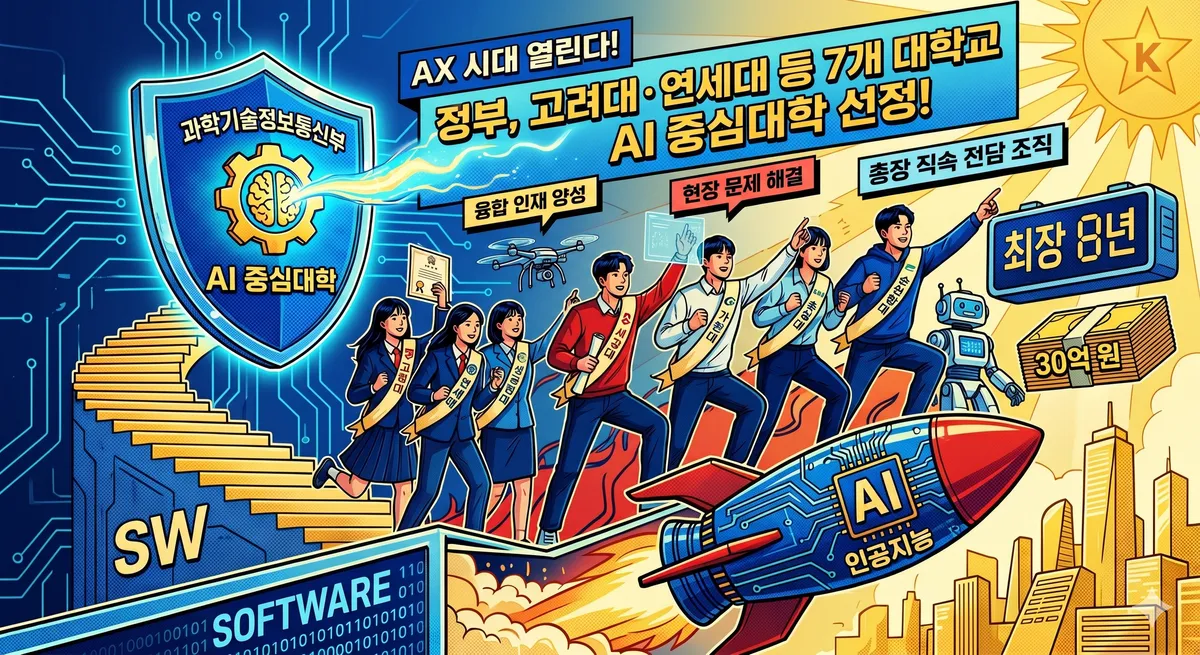 "AI 인재 전쟁, 대학이 뛴다" 정부, 고려대·연세대 등 7개교 'AI 중심대학' 파격 선정