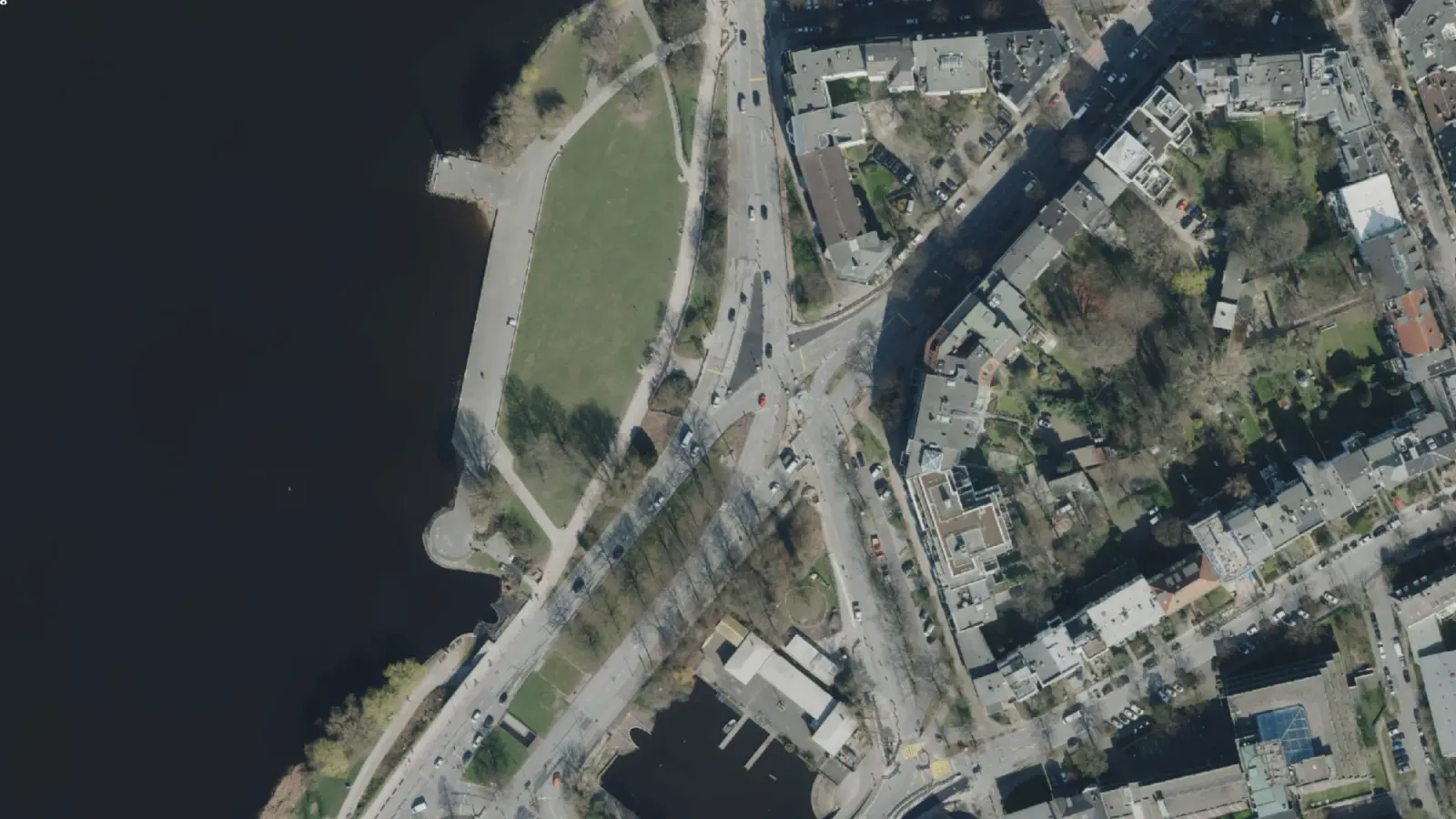 Aerial view of Hohenfelder Bucht in 2020