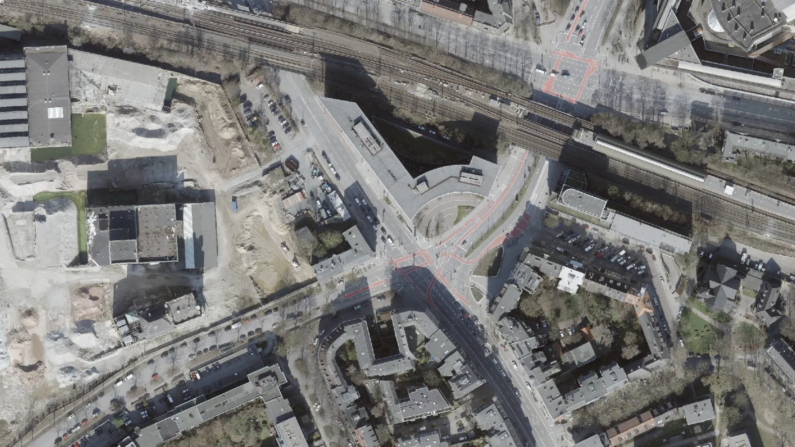 Aerial view of Holstenplatz in 2026
