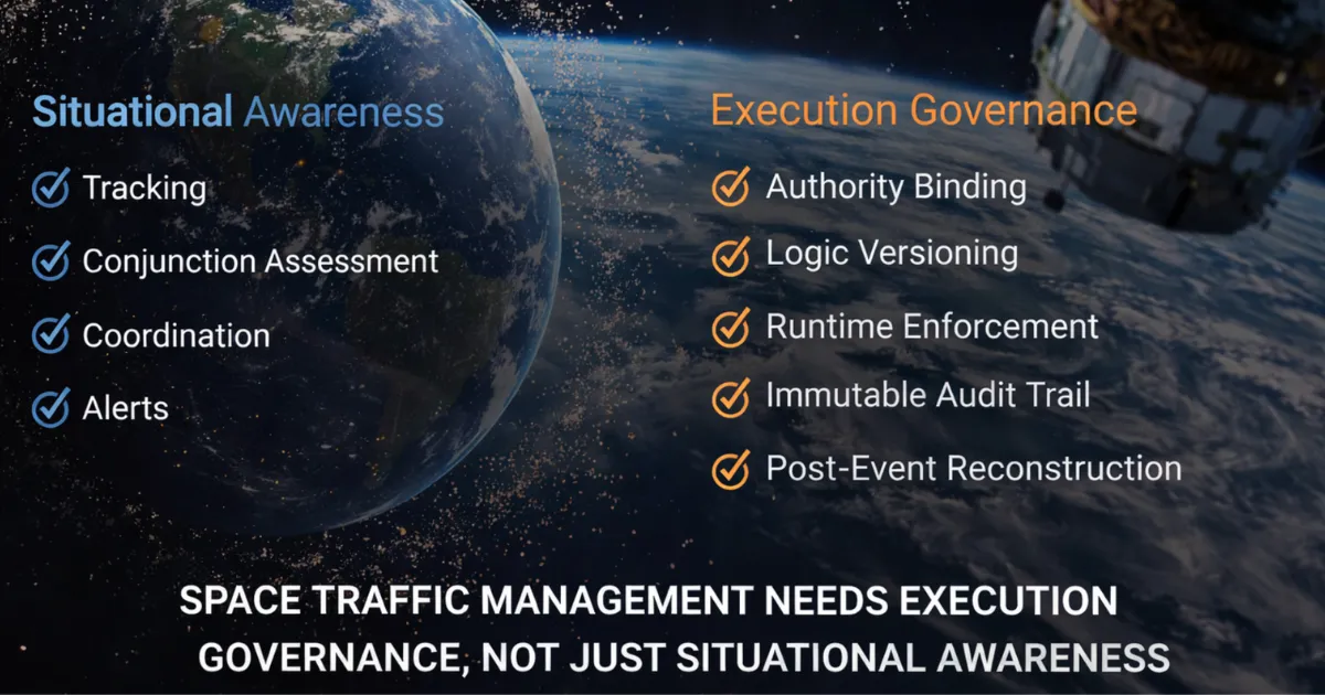 Space Traffic Management (STM) Needs Execution Governance, Not Just Situational Awareness