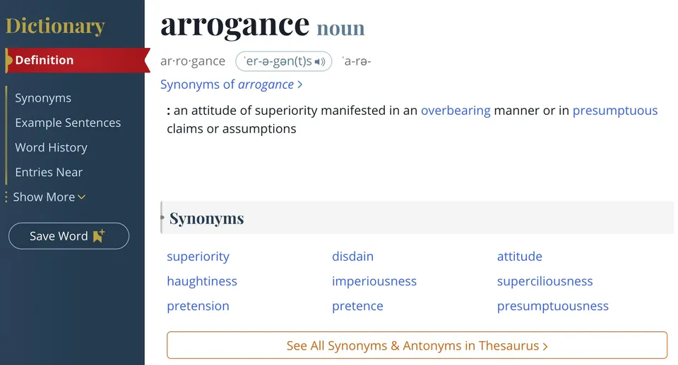 Arrogance