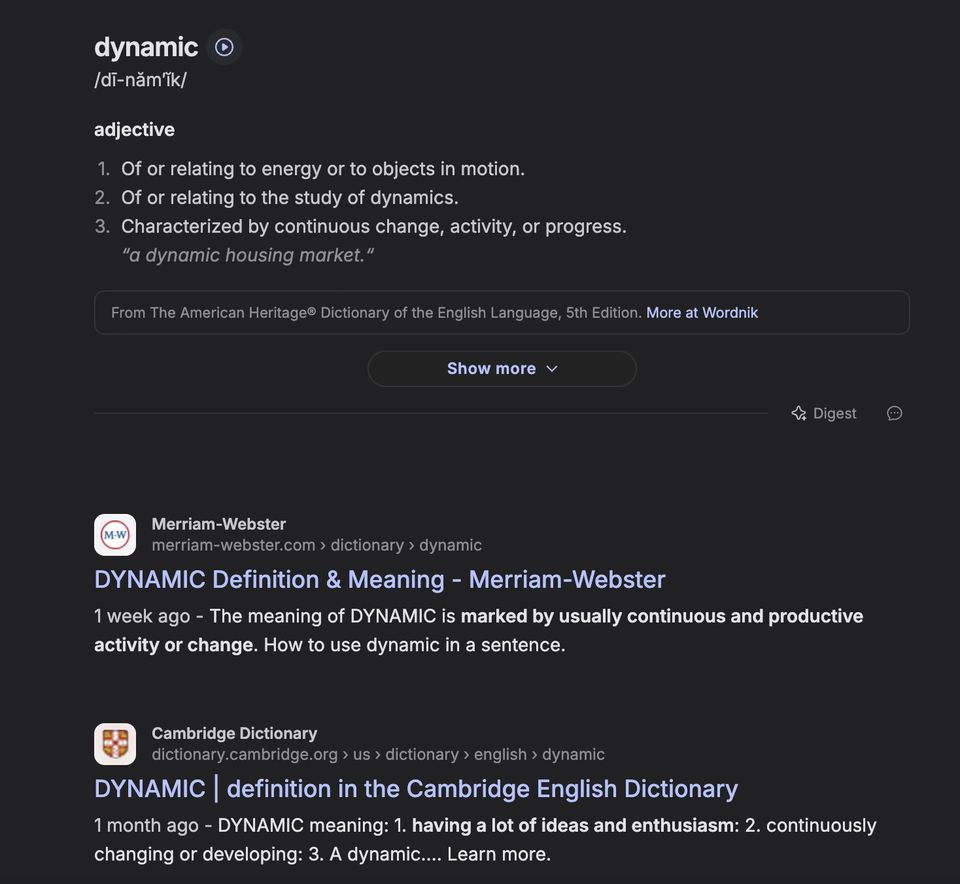 Dynamic Holistic