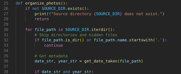 A Python script that sorts my photos while I'm doing something else