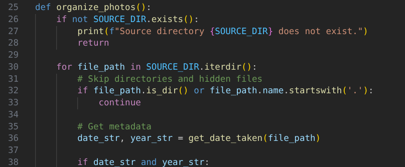 A Python script that sorts my photos while I'm doing something else
