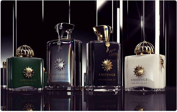 A group of perfume bottles
Description automatically generated