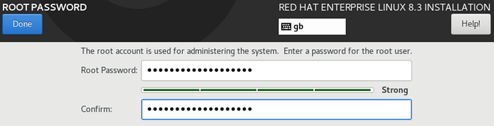 Red Hat Enterprise Linux 8 Root Password