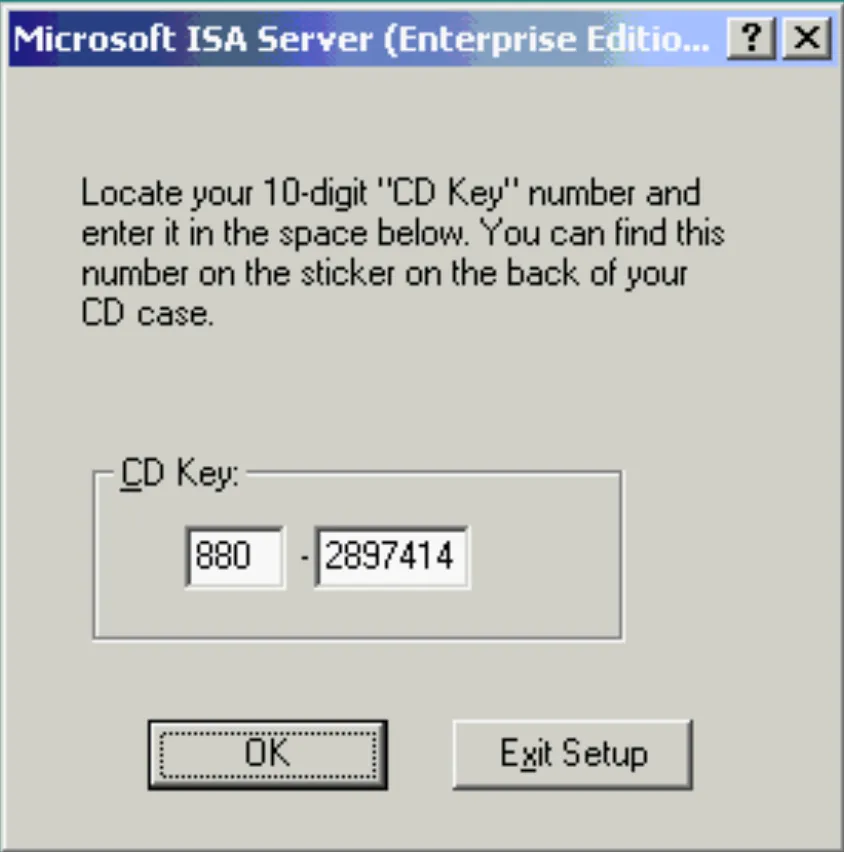 ISA Server CD Key