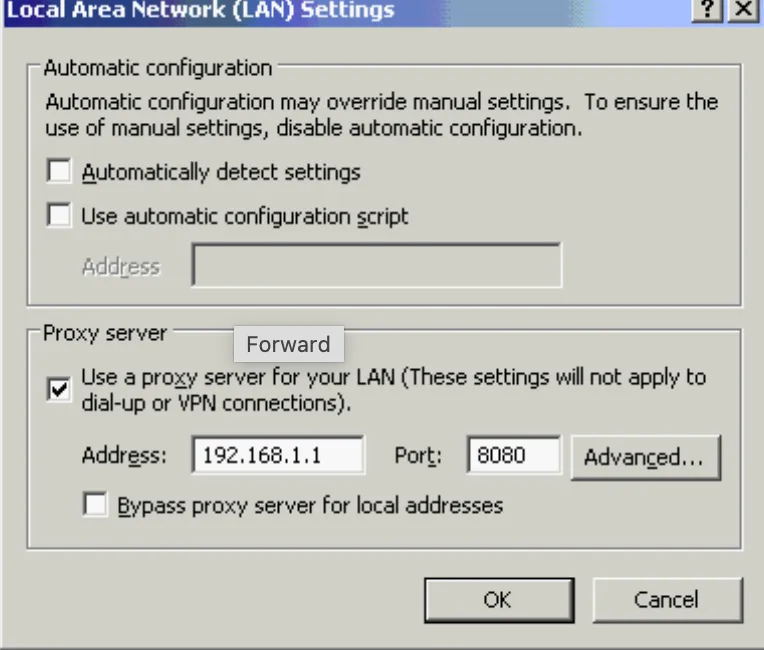 Client Proxy Server settings
