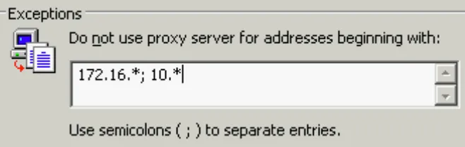 ISA Proxy Bypass List