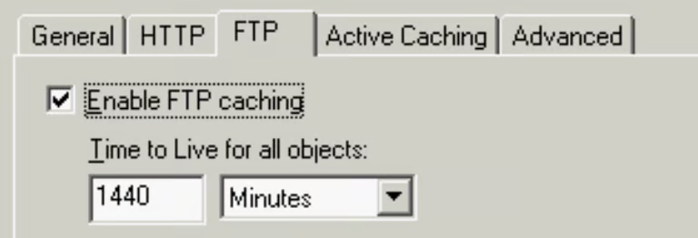 FTP Cache Settings