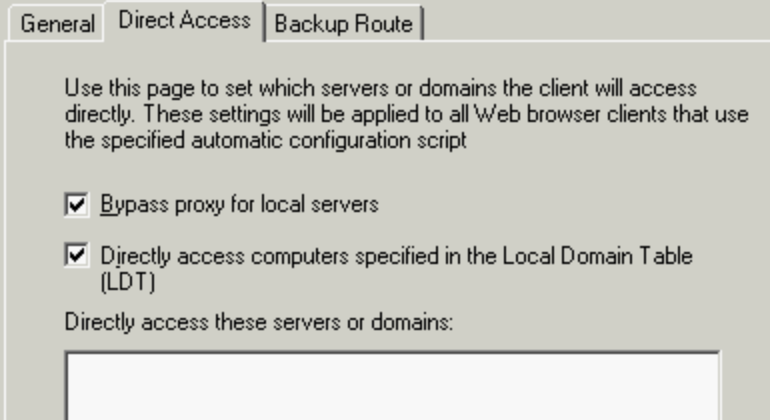 Direct Access Settings