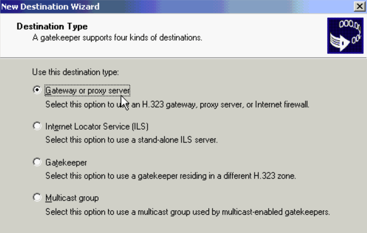 Gateway destination type