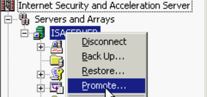 Promote ISA Server