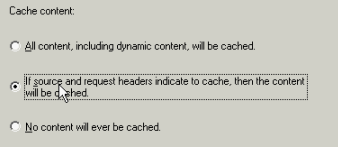 Cache content