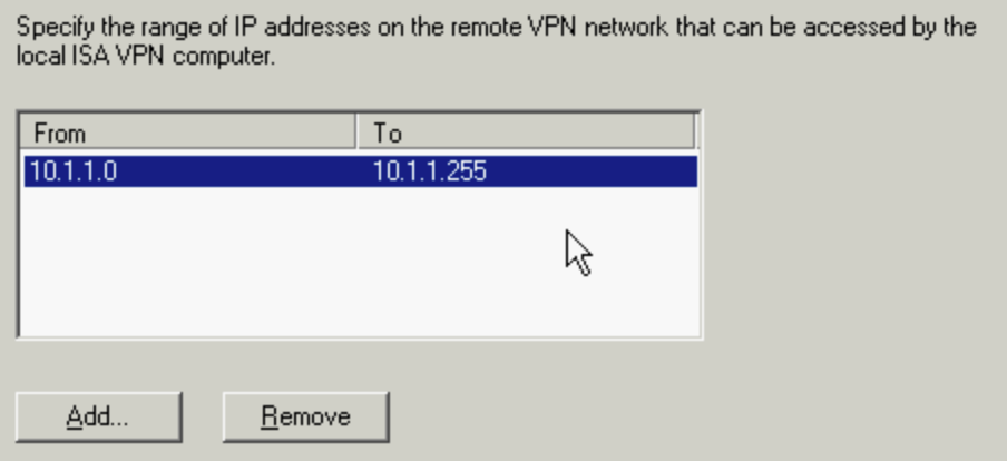 ISA Remote Network Range