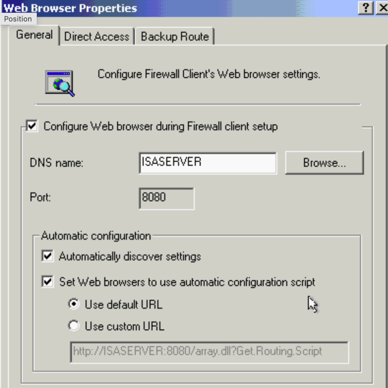 Web Browser properties