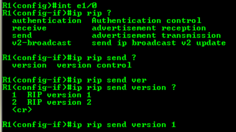 Per interface RIP version