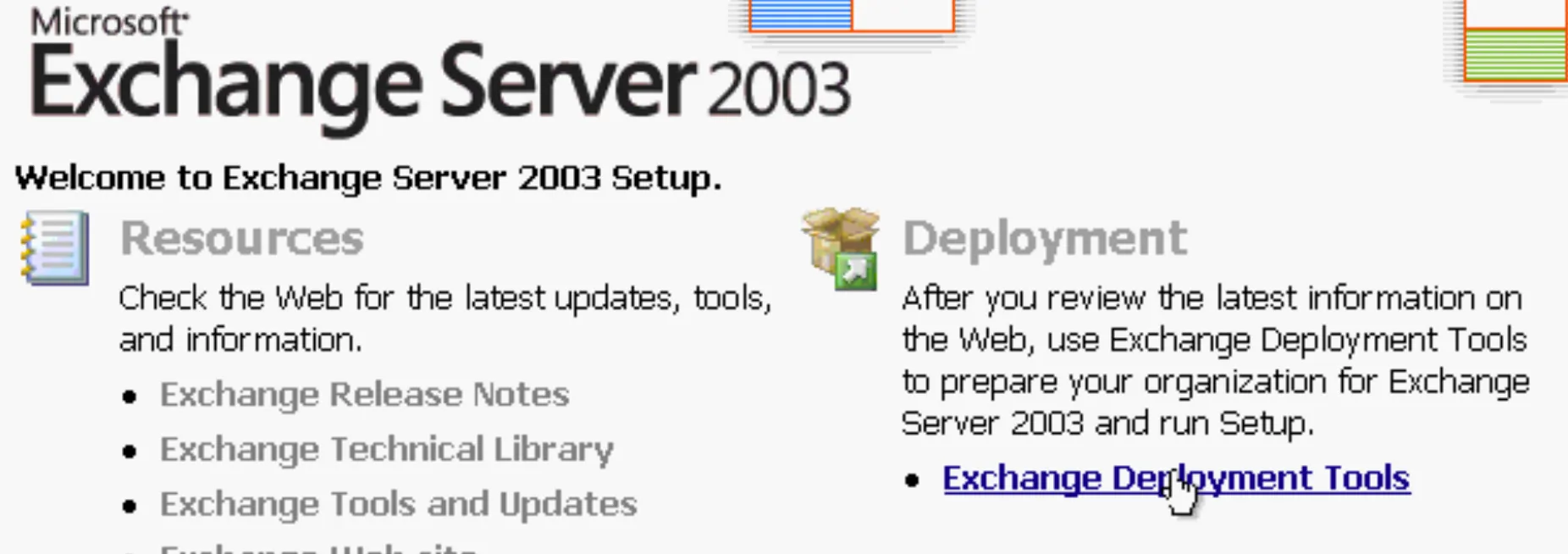 Exchange 2003 Setup