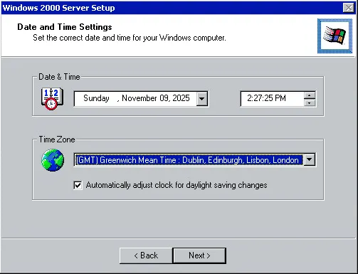 Date and Time settings