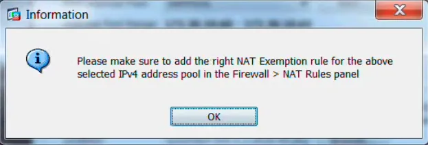 NAT Exemption Warning