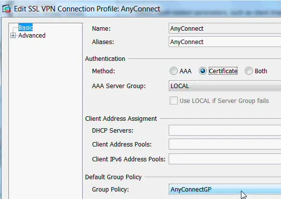 SSL VPN Connection Profile