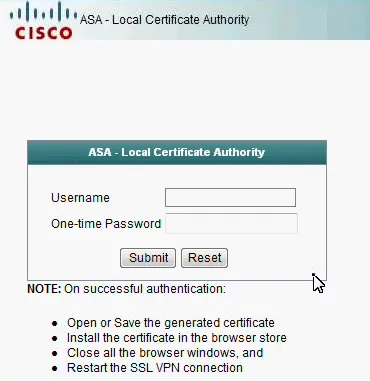 ASA Local Certificate Authority