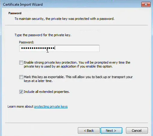 Certificate Import Wizard