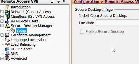 Cisco Secure Desktop Image Setup