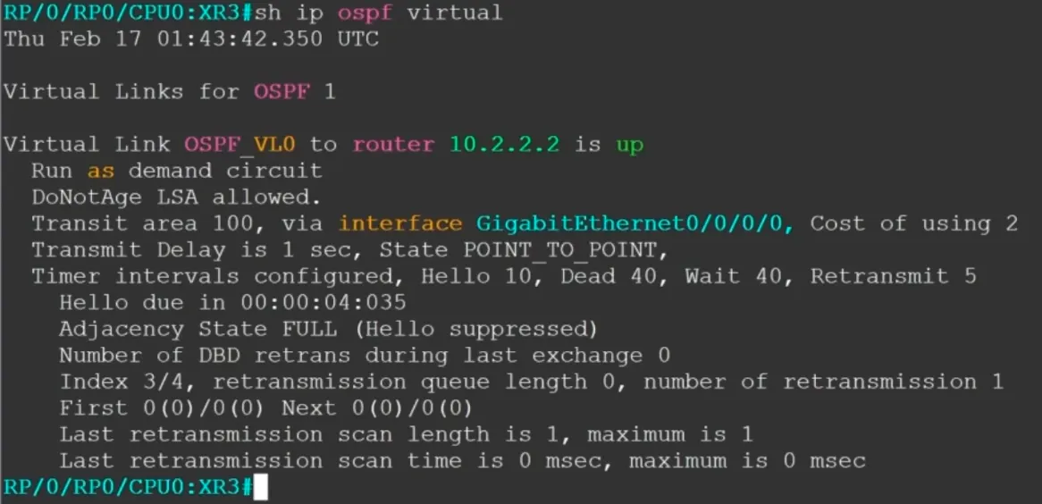 show ip ospf virtual