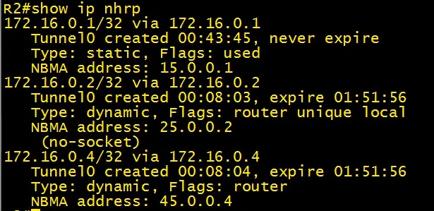 show ip nhrp (on spoke)