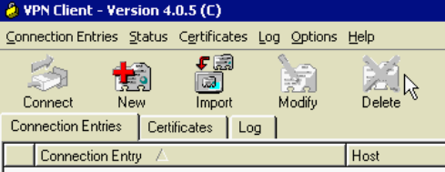 Cisco VPN Client - Connections Tab