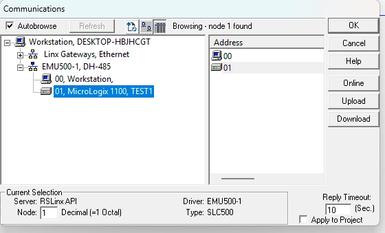RSLogix - Communications