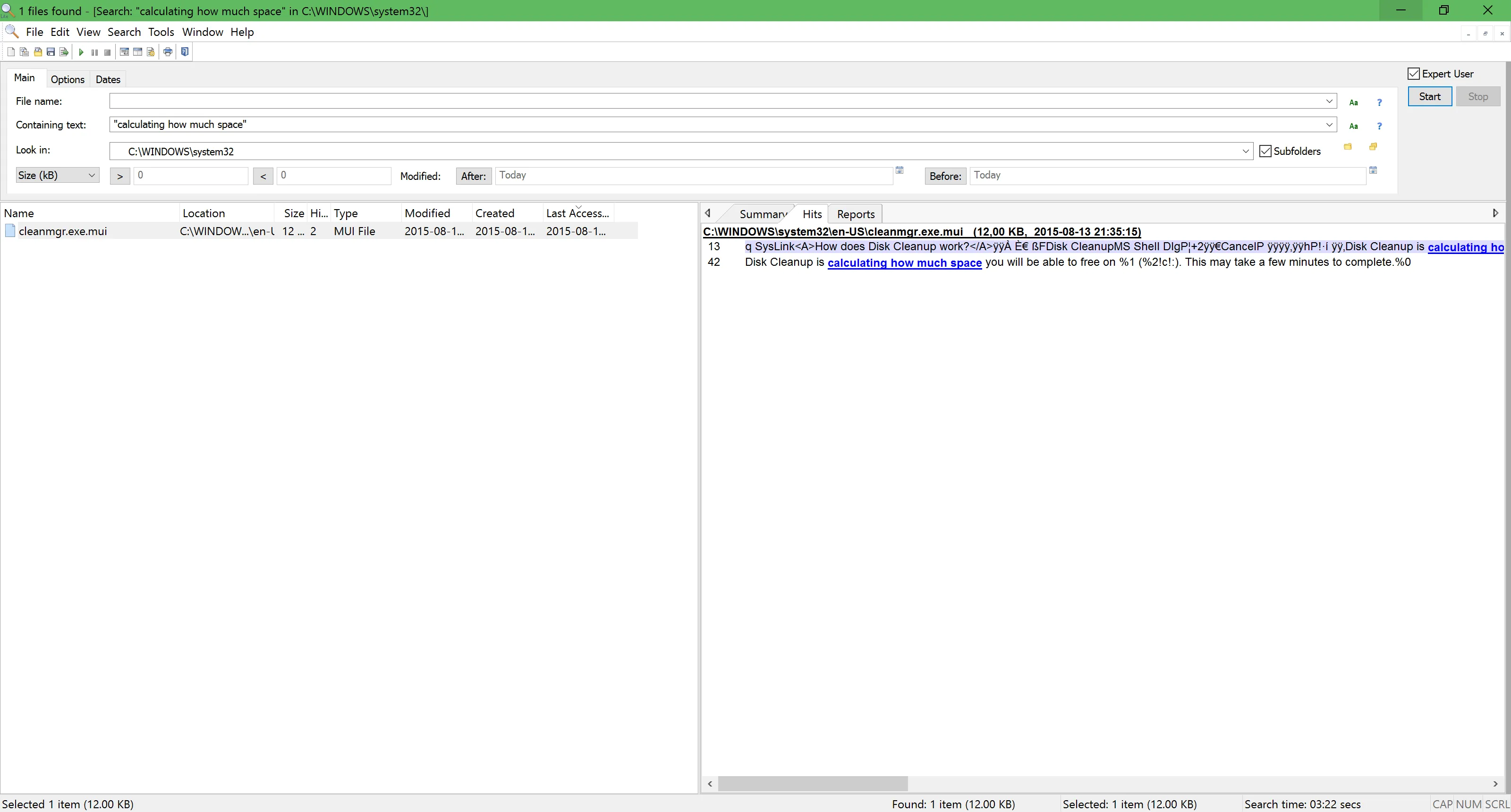 FileLocator Lite search window