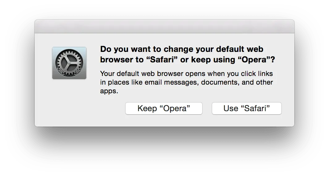 Dialog prompting “Do you want to change your default browser?”