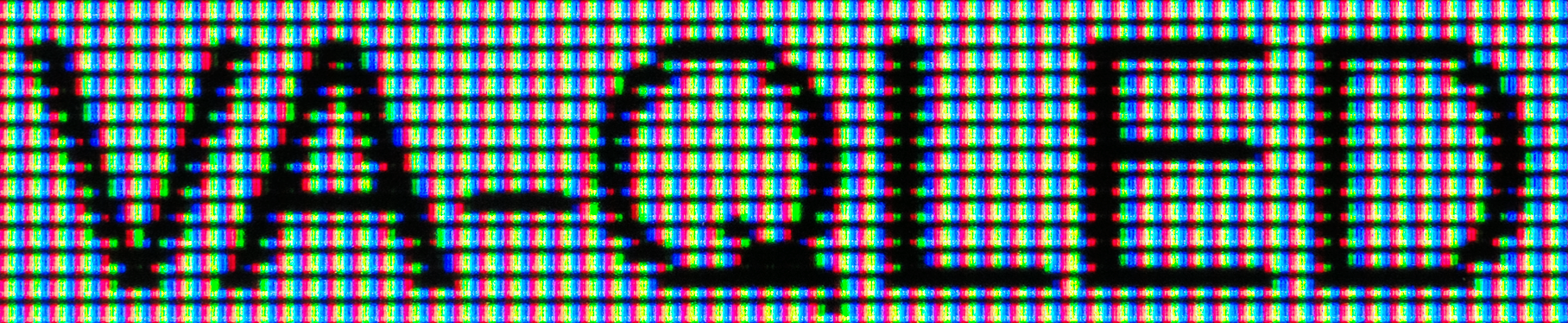 VA-QLED scren sample black text saying “VA-QLED”