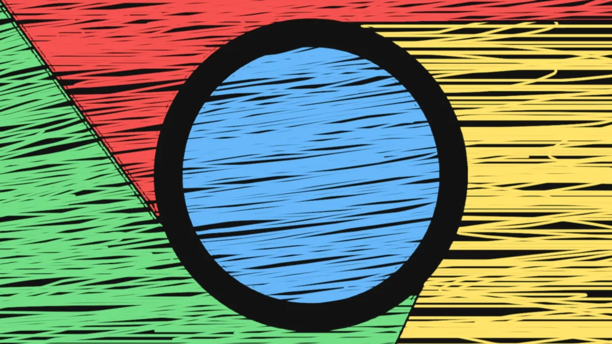 A sketch of the Google Chrome logo.