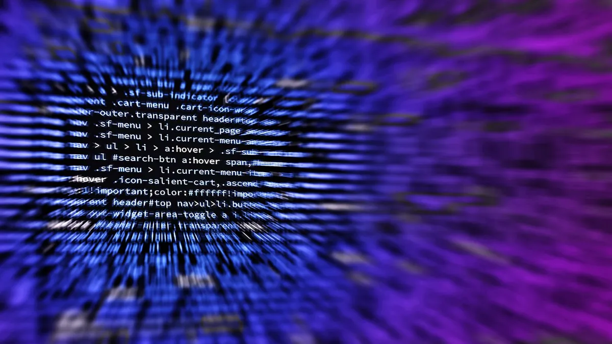 Some meaningless CSS code exploding out of the screen.