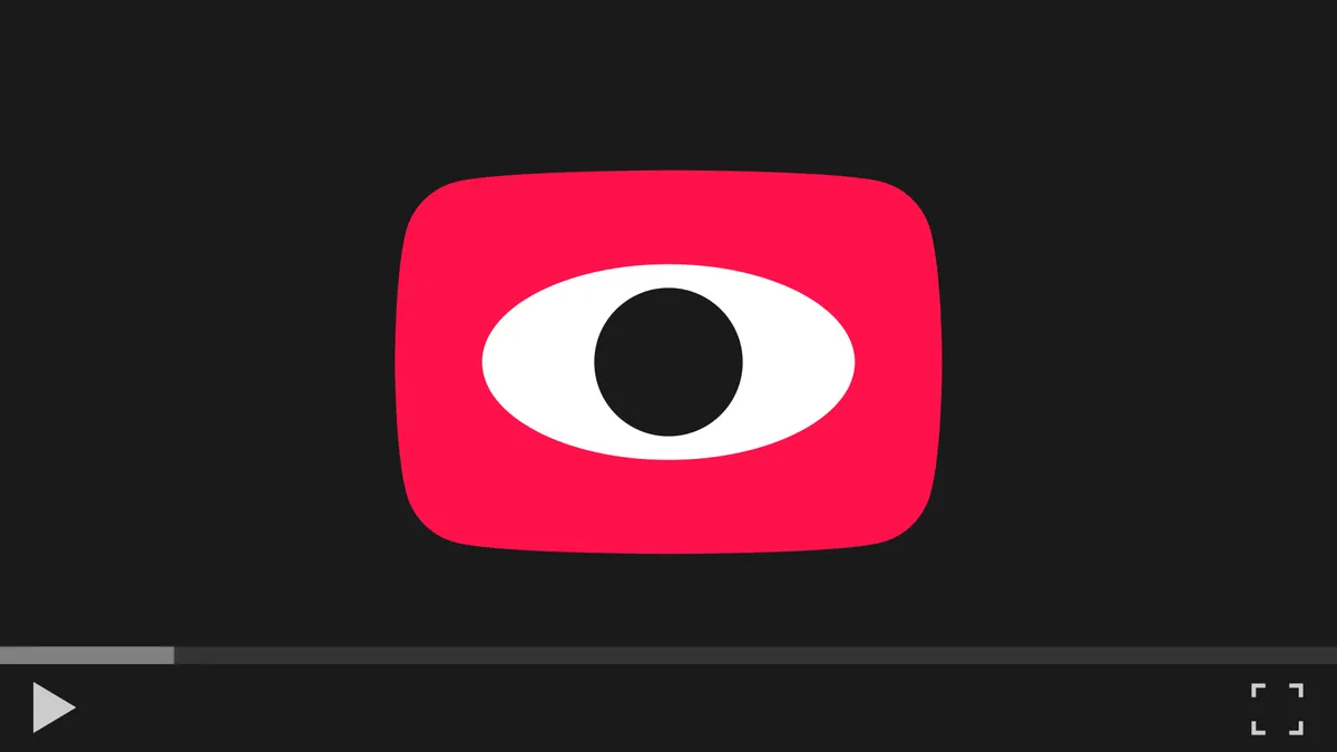 Video player with a play button looking back at you.