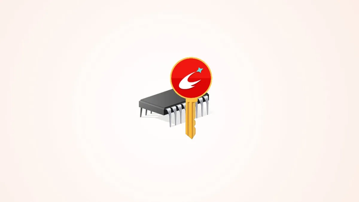 The Lenovo Companion app icon as the head of a security key in front of a computer chip.