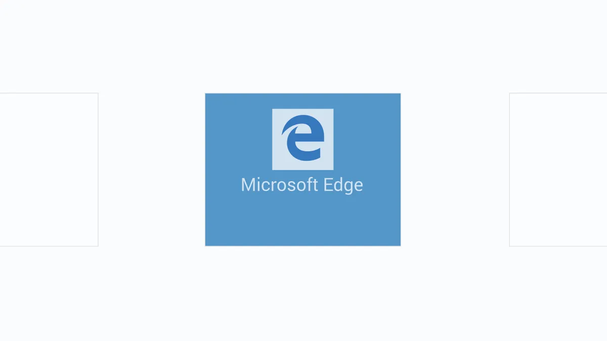 The Microsoft Edge logo shown as a favorites tile inside the browser.