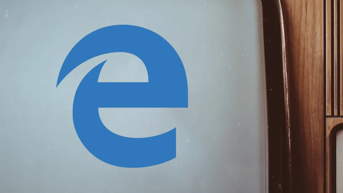 The Microsoft Edge logo shown on an old television.