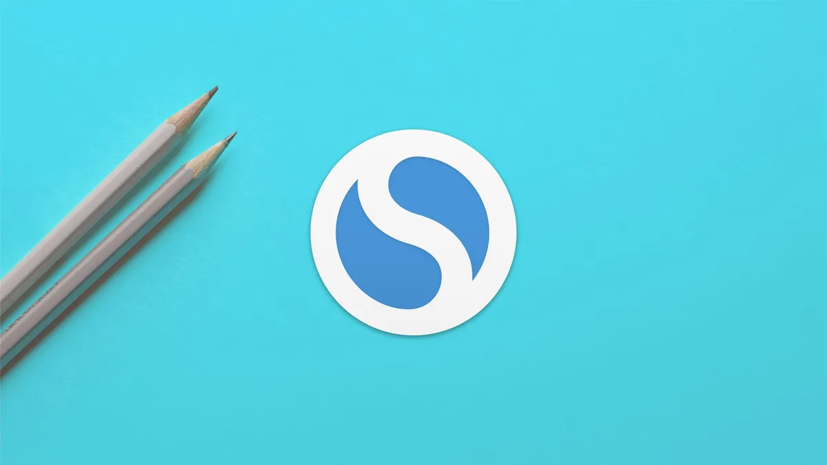 The Simplenote app icon next to a couple of gray pencils.