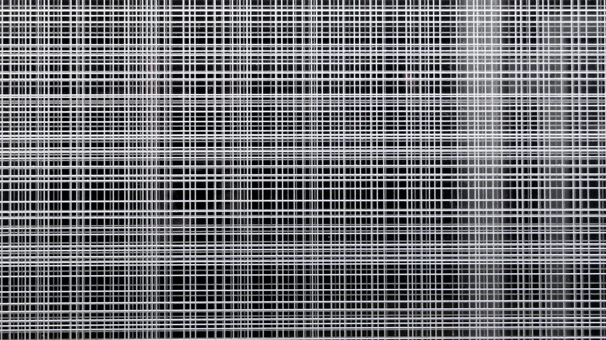 A pattern of lose white threads.