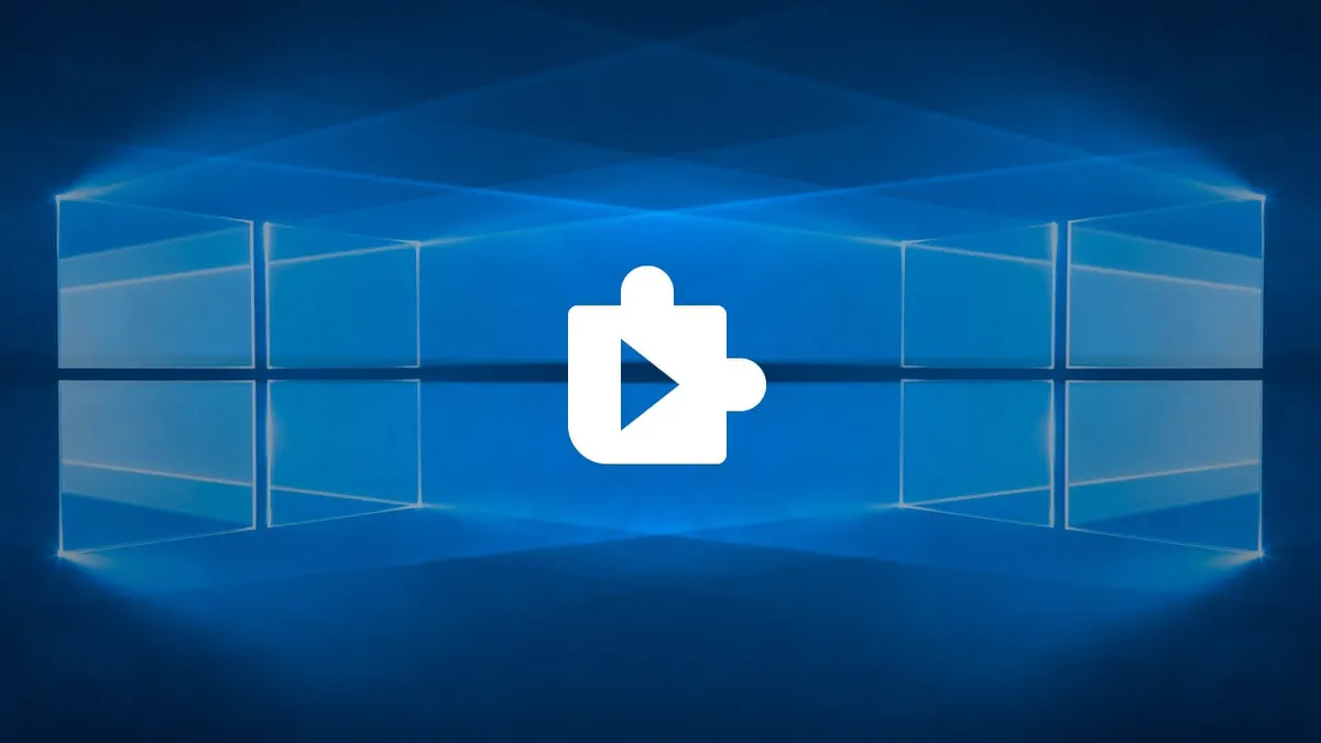 The Web Media Extensions plugin icon with the Windows 10 logo on each side of it.