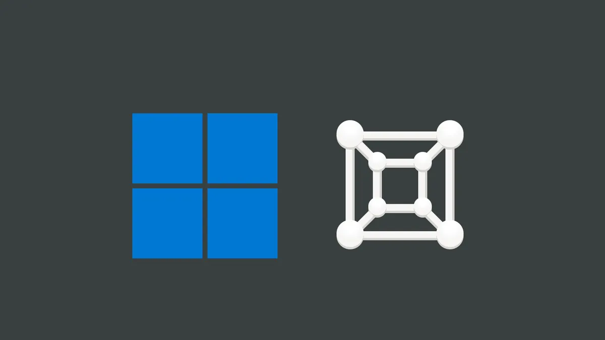 The Windows logo next to the GNOME Boxes logo.