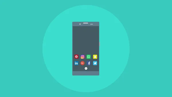 An Android smartphone showing its home screen with a grid of eight app icons.