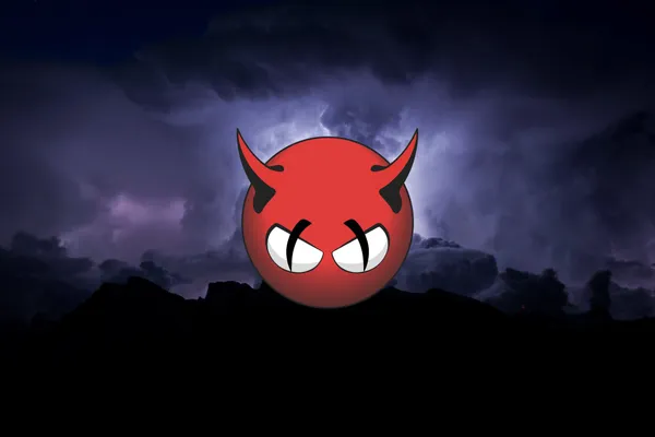 The ClamAV “red devil” logo, with a dark and stormy sky in the background.