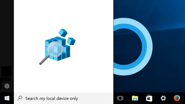 A screenshot of the Windows 10 search window showing the Windows Registry Editor icon. The Cortana logo peeks out from behind the search window.