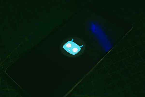 The boot splash screen of Cyanogenmod running on a mobile device.
