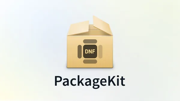 The DNF logo superimposed on the PackageKit logo (a box).
